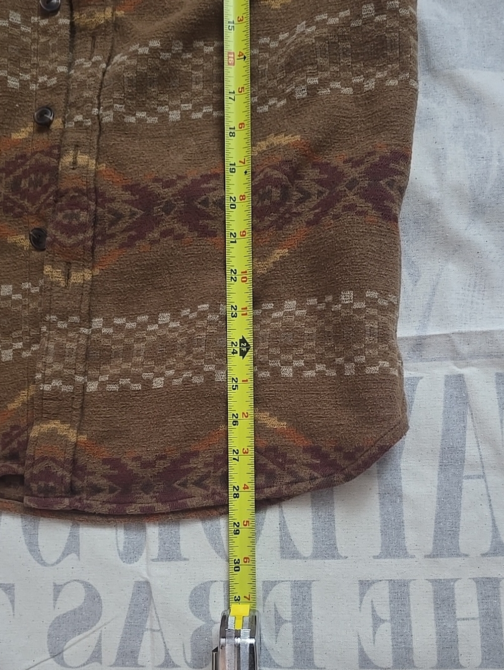 Pendleton Brown & Tan Patterned Lightweight Wool Shirt Jacket - Picture 10 of 10